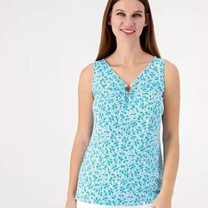 Susana Graver Blue and white Stresht sleeveless blouse Woman with V-neck Size M